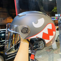 Double lens adult electric car helmet Tuan Men and women four seasons lightweight half helmet sunscreen cartoon summer helmet