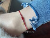 Cher original handmade 999 gold gold foot Peace Joy imported purple tooth black Garnet ankle Garnet