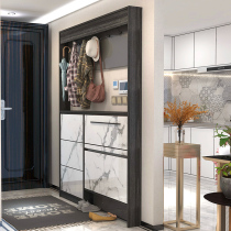 Ultra-thin small apartment door entry door shoe cabinet sitting stool wardrobe hanger one-piece wall porch cabinet new 2020 explosion style
