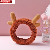Cartoon small antlers wash face hair band female fairy mori super fairy net red purple headband men's hair band tie