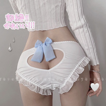 Kawoi Day Ensemble Butterfly Knot Cute Underpants Hollowed-out Low Waist Transparent Triangle Pants Boyfriend Presents Boyfriend Gift