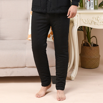Natural pure cotton in autumn and winter men's adult high waist cotton trousers thickened close-fitting cotton-padded clothes cotton-padded jacket to wear warm