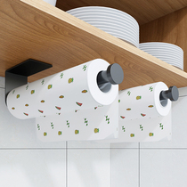 Kitchen paper towel rack Punch-free paper hanger Wall-mounted paper rack Kitchen paper roll paper cabinet storage cling film shelf