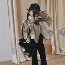 Hanbaojia girl girl baby Korean version of foreign style windbreaker jacket 2022 autumn new childrens short board jacket jacket trendy