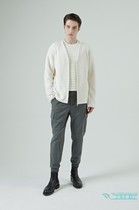 SYSTEM high-end mens Korean 21 Spring v-neck knitted cardigan SH2B-0KJM001 OW White