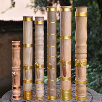 Yunnan camphor wood natural solid water hookah tube Rosewood hookah bucket Golden hoop pipe bamboo hookah high-grade smoking Ware