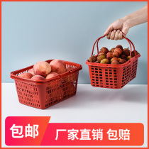  Factory direct sales flat-bottomed 2-6 kg strawberry square portable plastic fruit basket bayberry picking basket cherry basket