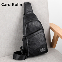 28OICK New Mens Chest Bag Mens Bag Single Shoulder Bag Genuine Leather Bull Fashion Multifunction Diagonal Satchel Men Casual Bag