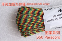 American ATWOOD umbrella rope ARM pattern Jamaica Im crazy for you 7 core 550Paracord woven 4mm