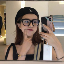 Goggles gm black frame glasses female Korean version of tide small red book thick frame Net red plain face glasses frame myopia anti-Blue Man