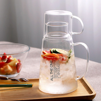 Cold kettle glass household cold water cup water storage high temperature Nordic creative large capacity Cup set large Japanese style