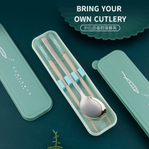 Room full of portable chopsticks spoon suit stainless steel student single-person clothesTravel to work dining kit