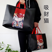 Womens clothing store handbag non-woven bag catering Kraft paper bag plus thick waterproof bag environmental protection bag pocket