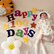 Ins Mori baby 100 days 30 days 120 days decoration 100 days anniversary full moon layout photo props letters