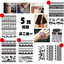 Sexy leg ring black lace thigh circle fashion sex tattoo stickers custom durable female waterproof sticker