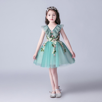 Children princess dress Piano playing dress Western style catwalk flower girl wedding little girl girl performance dress Evening dress