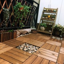 Anti-corrosion wood floor outdoor terrace garden balcony wooden floor floor panel splicing courtyard paving anti-corrosion Outdoor