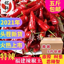 Boutique 5kg box of spicy spicy type Fujian Gutian pepper King dried pepper Chaotian pepper black duck delicious duck special