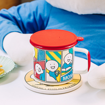  Shu Ke Xiaolan and his friends enamel cup Household water cup with lid Large capacity mug Creative cup couple