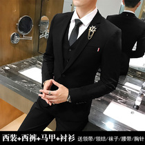  Suit mens suit Korean version of the trend business professional formal dress casual handsome small suit Best man groom wedding dress