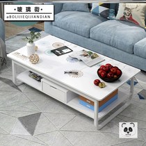 Tea table minimalist modern simple living room small tea table TV cabinet combination tempered glass small family type home tea table table