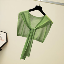 Summer Thin Outer Lap Fake Collar Small Shawl Shoulder Knit Cape Scarves Womens Cervical Spine Ice Silk Scarf SHOULDER HITCHHIKING AIR CONDITIONING ROOM