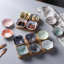  Ceramic saucer Household dumpling dipping dish Snack side dish Hot pot dish soy sauce seasoning dish Gift gift box