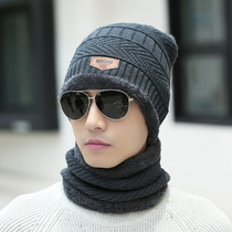 Winter hat men plus velvet warm wool hat female collar hat outdoor cold knit hat ear protection cotton hat