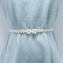 Dress decorative belt Womens fine fashion pearl waist chain with skirt simple and wild beaded stretch