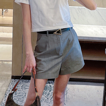 2021 summer new thin belt high waist thin OL temperament casual suit shorts straight pants womens all-match Korean version