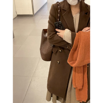 A winter in the south ~ small mans single-sided coat long suit collar high-grade woolen coat