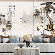 Chinese living room landscape embroidery silk mural hard bag background wall leather embroidery living room bedside painting embroidery wall covering