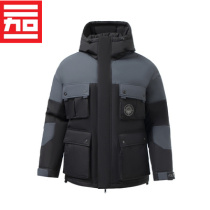 Li Ning winter style Mens loose sports Leisure windproof Lianhood warm medium long down jacket AYMR325-1-2
