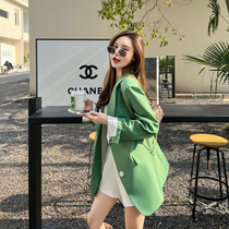 Advanced Sense Fried Street Green Suit Jacket Women Spring and Autumn 2022 New Korean Loose Leisure Net Red Suit