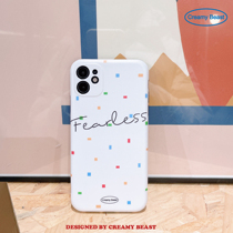 Cream monster original design simple Korean geometric pattern white phone case iphone11 12 PROMAX