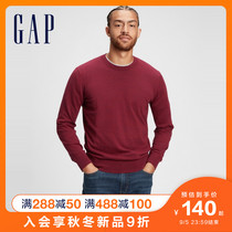 Gap Mens solid color cotton round neck knitwear 704986 autumn 2021 New base pullover sweater