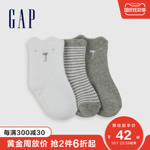 Gap baby cute short tube socks three pairs 731129 2021 autumn new childrens clothing foreign style knitted socks