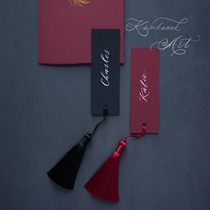 KKlife custom handwritten tassel paper name card seat card hand card wedding Chinese retro bookmarks multi-color