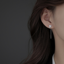 (Lane South) 925 sterling silver Clover ear wire 2021 New trendo women Summer earrings niche design earrings