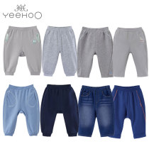 4 fold up in English Spring and autumn money baby pants male and female baby pure cotton casual long pants large pp pants