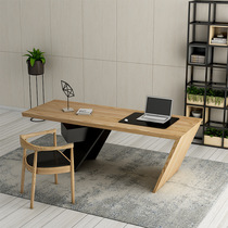 Nordic solid wood office single boss desk company manager home writing desk creative designer computer desk