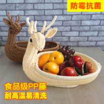 Creative fruit basket cute storage box candy plate household modern living room bread basket rattan plastic basket