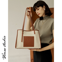 Leather big bag female summer small crowd 2021 New Tide commuter tote tote bag Shoulder hand cross body female bag