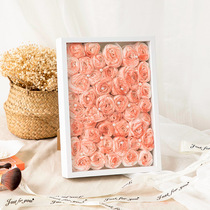 Paper towel rose photo frame toilet paper dried flower diy handmade gift table mounted frame picture frame