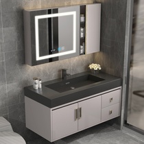 Rock bathroom cabinet combination modern minimalist toilet wash table one-body basin bathroom set