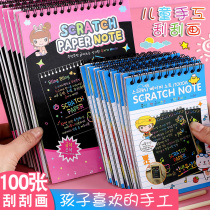 Scratch paper colorful children color scraping paper handmade diy scratch painting this sand painting graffiti set