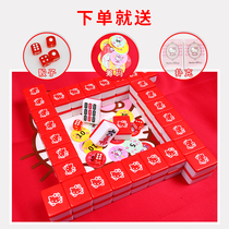 Custom hello kitty household black red cute cartoon mahjong large hand rub mahjong cards