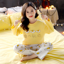 Girls pajamas autumn cotton 2021 new childrens long sleeve thin models in the big child Princess cute fashionable home clothes