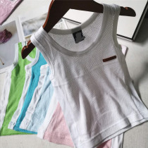 Exported to Europe and the United States of the original single men and women of large medium-sized er tong zhuang strap baby baby cotton mesh vest halter hurdles