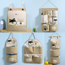  Door storage bag hanging bag wall hanging fabric large capacity Korean cute bathroom large door storage hanging bag